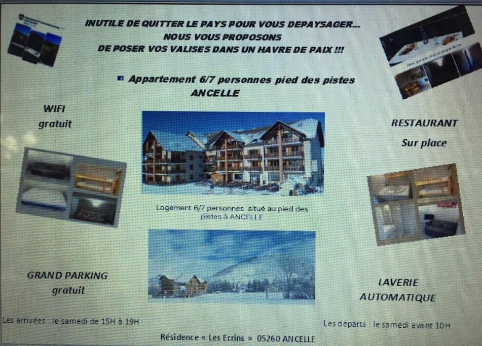 Appart Tres Ensoleille 5-6 Pers Au Pied Des Pistes Ancelle Ngoại thất bức ảnh